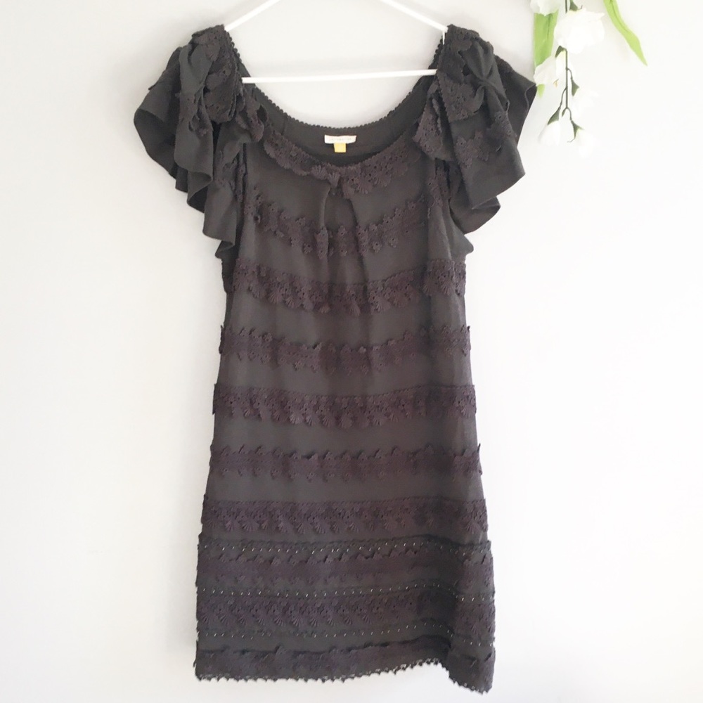 Anthropologie Leifsdottir Ruffle Crochet Dress